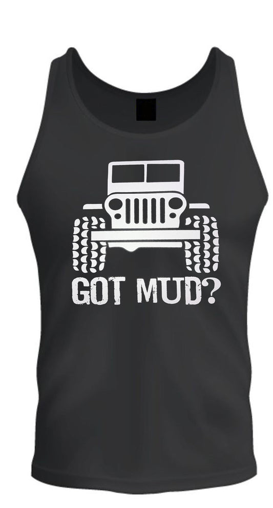 Jeep t-shirt /// White Jeep Tee Got Mud / 4x4 / Off Road S -2XL Black Tank Top