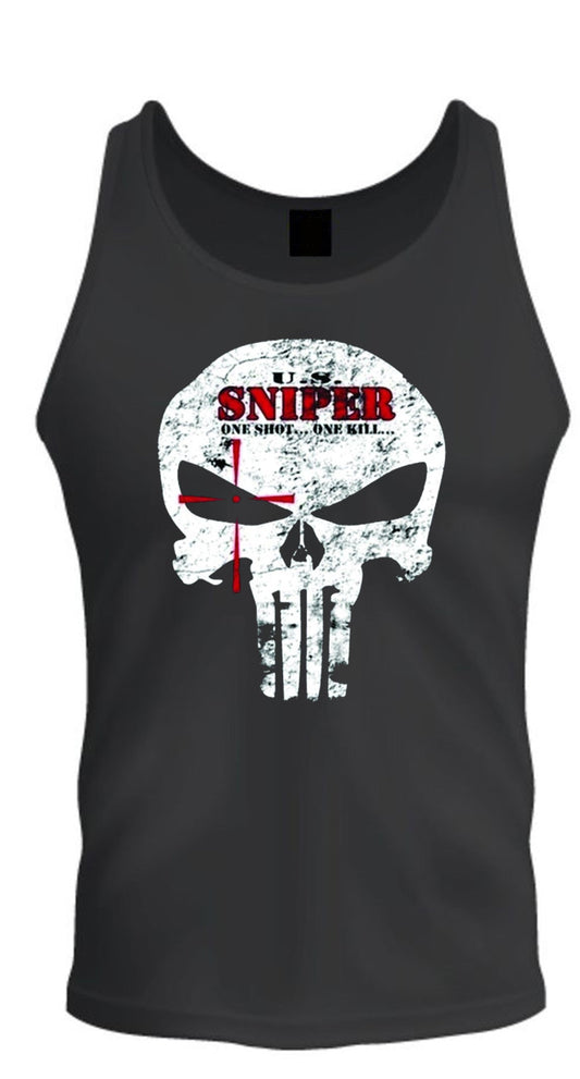 US Sniper One Shot One Kill Black Premium Unisex T-Shirt Tank Top
