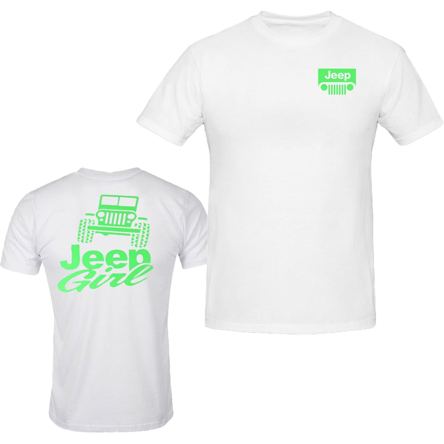 Neon green jeep girl T-shirt 4x4 /// Off Road S to 5XL Tee