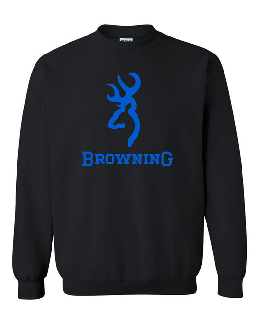 Blue Browning Design Black Unisex Crewneck Sweatshirt Tee