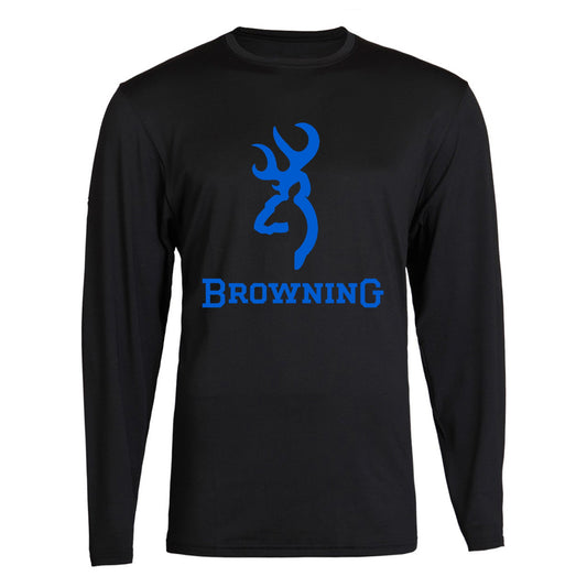 Blue Browning Design Black Long Sleeve Tee