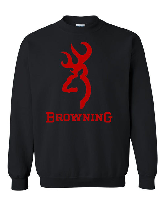 Browning Color Big Design Black Unisex Black Crewneck Sweatshirt Tee S-2XL