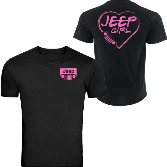 Pink jeep girl heart T-shirt  4x4 /// Off Road S to 5XL Tee