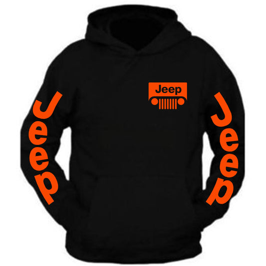 Orange Jeep Hooded Sweatshirt Orange jeep S-5XL 4x4 Off Road