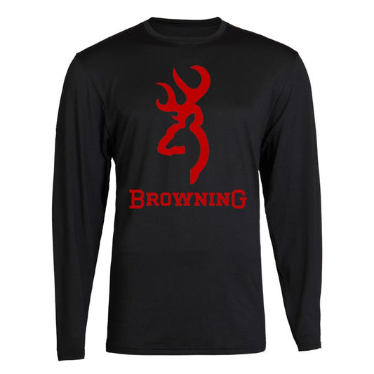 Red Browning Design Black Long Sleeve Tee