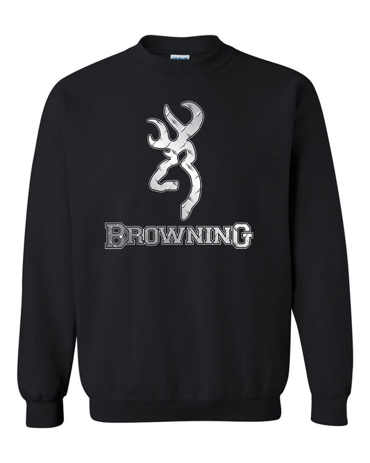 Silver Browning Big Design Black Unisex Crewneck Sweatshirt Tee