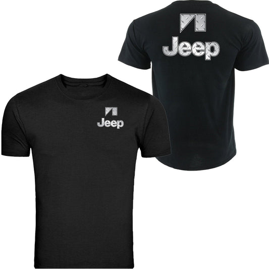 New Silver Metal Jeep S - 5XL 4x4 Off Road T-Shirt Tee Front & Back