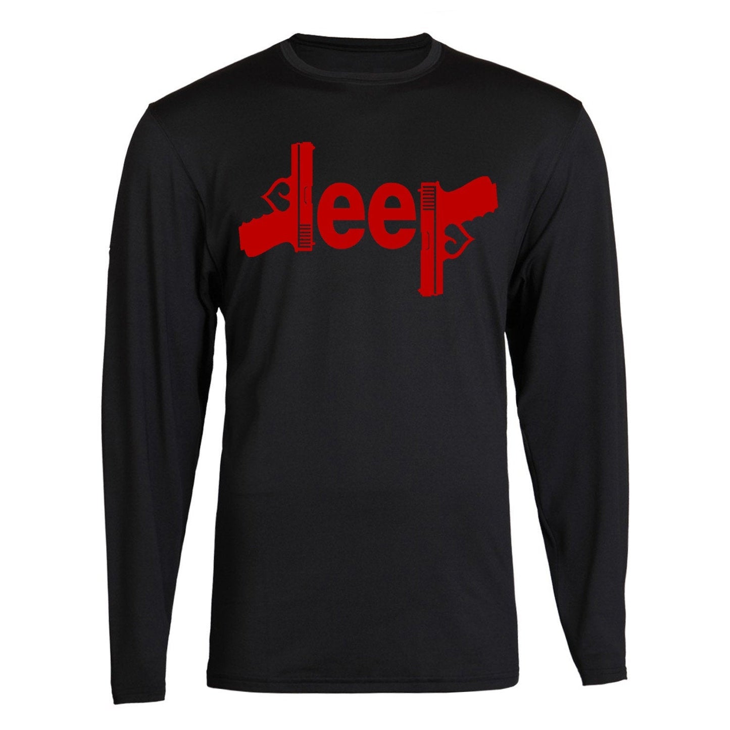 Red Jeep Gun Tee 4x4 /// Off Road S to 2XL Long Sleeve