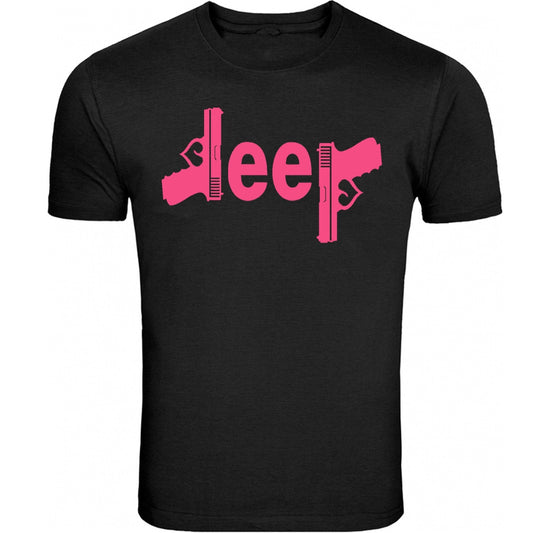 Pink Jeep Gun T-shirt  4x4 /// Off Road S to 5XL Tee