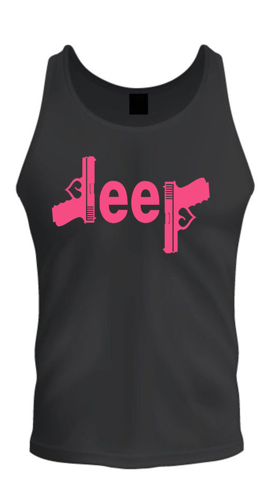 Pink Jeep Gun T-shirt Tee  4x4 /// Off Road S to 5XL Tank Top