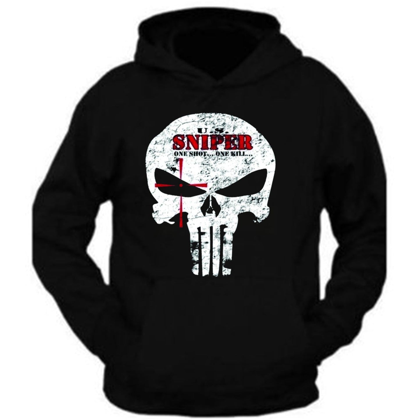 US Sniper One Shot One Kill Black Sweatshirt Hoodie