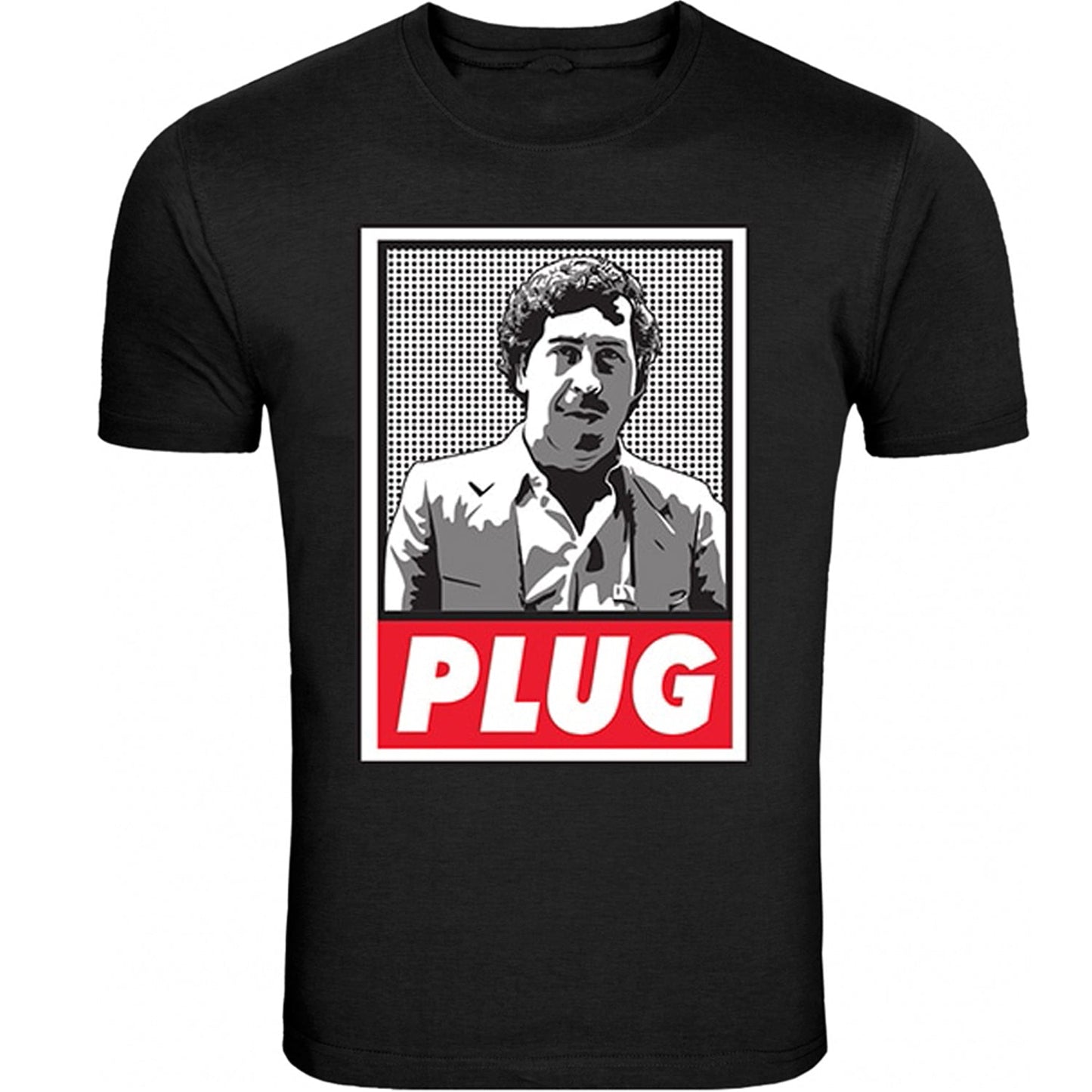 Pablo Escobar Mens Tee Plug Plomo Columbian Drug Lord Medellin Tee