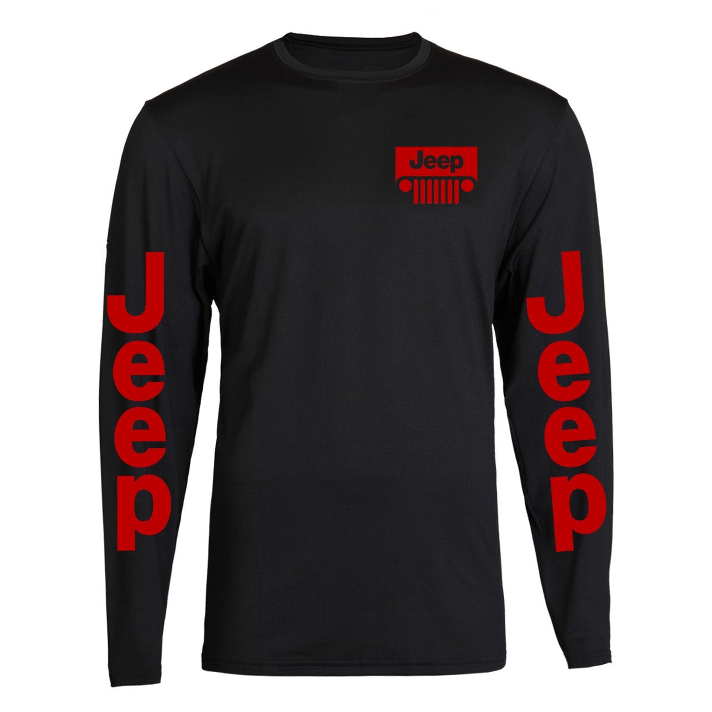 Red Jeep S - 2XL 4x4 Off Road Long Sleeve Tee