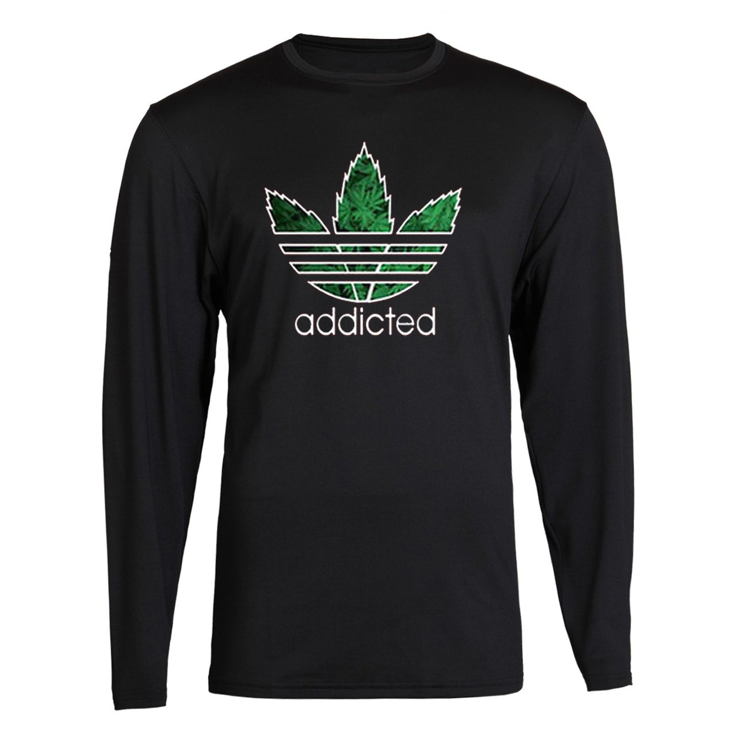 Addicted Tee Weed Blunt Kush Dope Swag Marijuana Shirt Flag Unisex Black  S - 2XL Black Long Sleeve tee