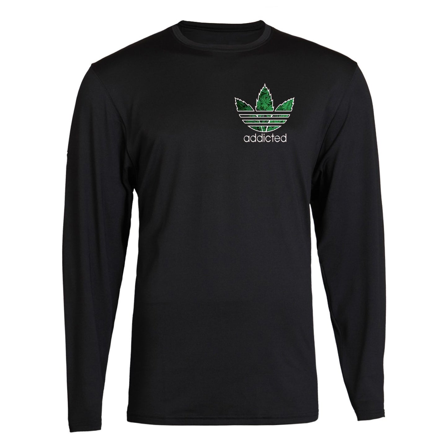 Addicted Tee Weed Blunt Kush Dope Swag Marijuana Shirt Flag Unisex Black  S - 2XL Black Long Sleeve tee