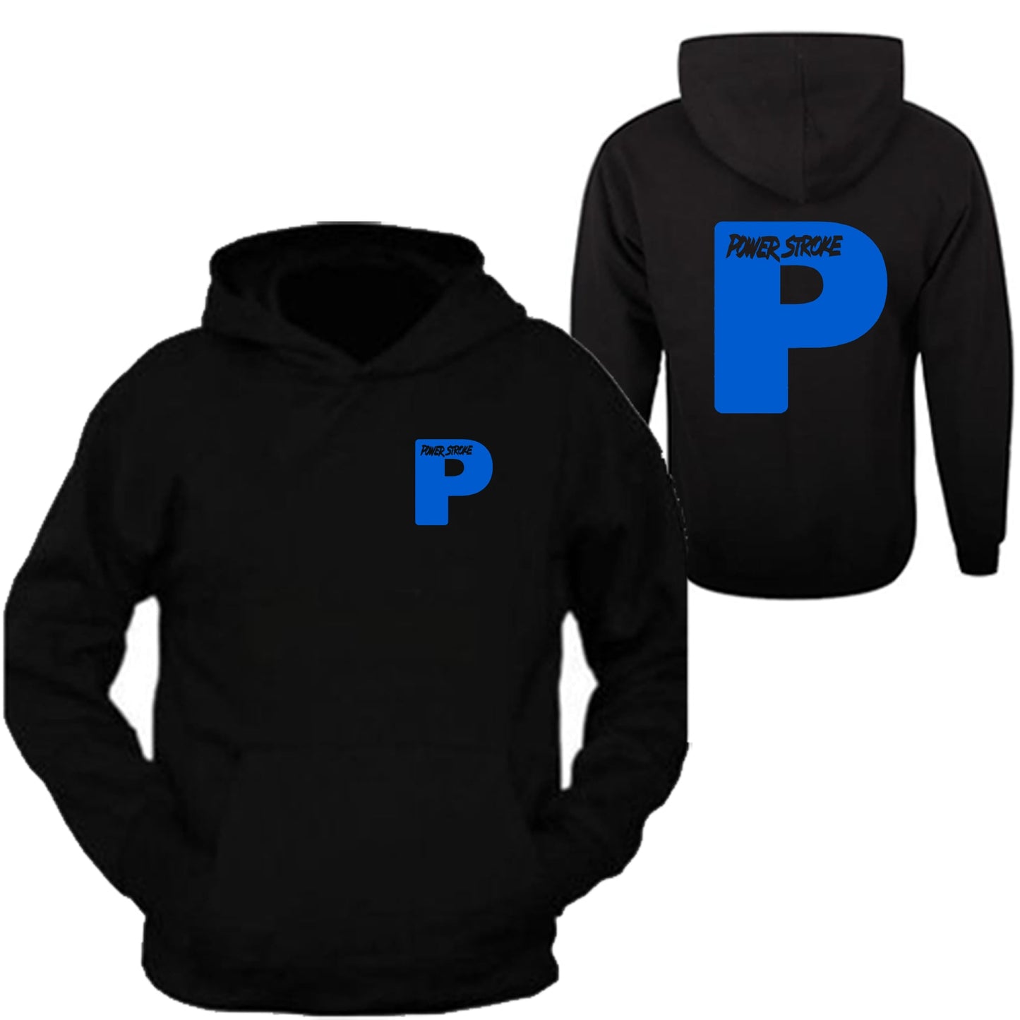 Powerstroke blue Diesel Power Hoodie Front & Back Ford Power Stroke Diesel Hoodie