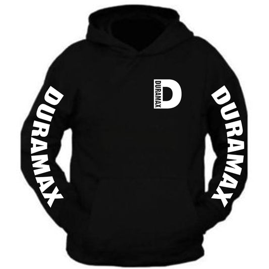 Duramax White Pocket Design Color Black Hoodie Hooded Sweatshirt