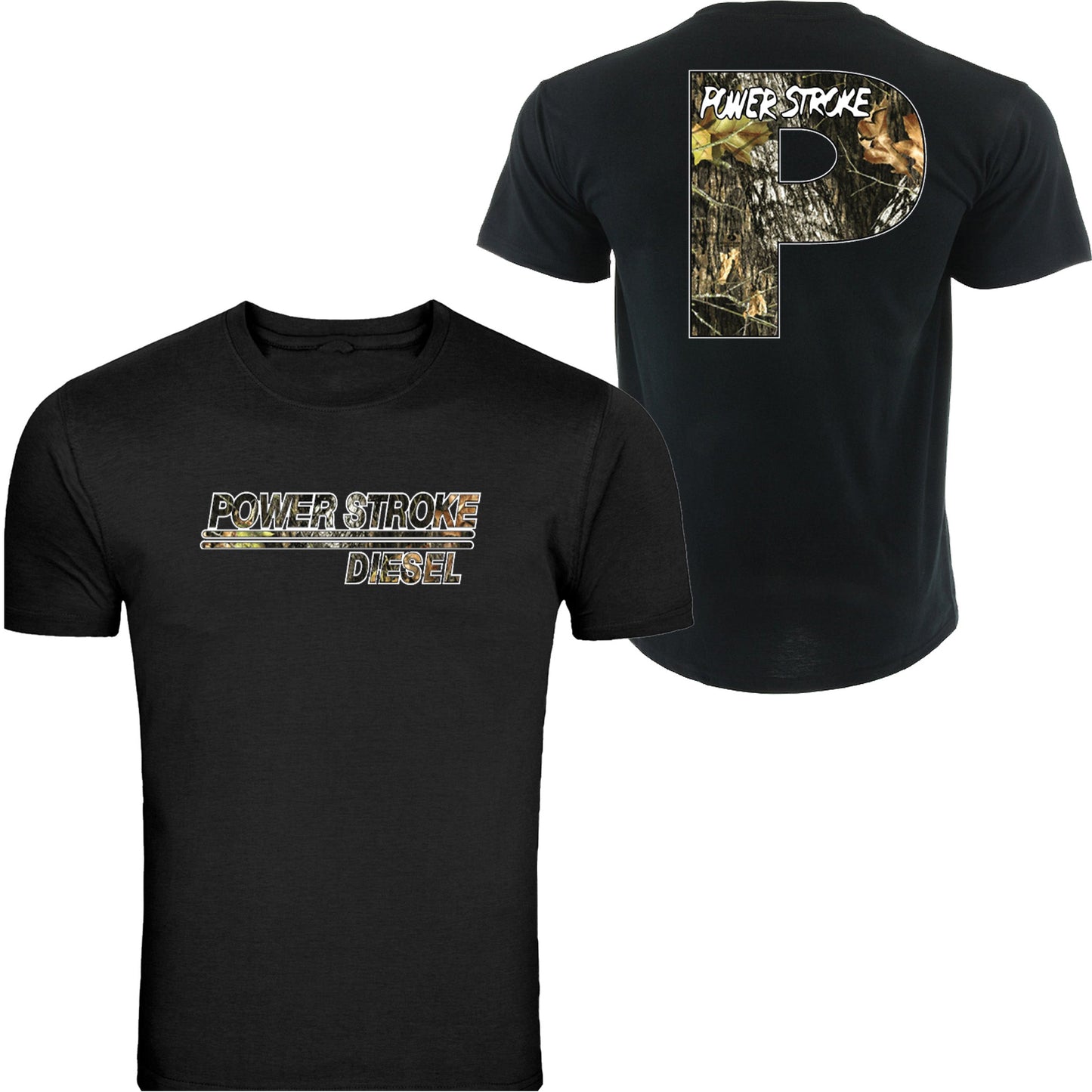 Powerstroke camo Diesel Power Front & Back Ford Power Stroke Diesel T-Shirt Tee S-5XL