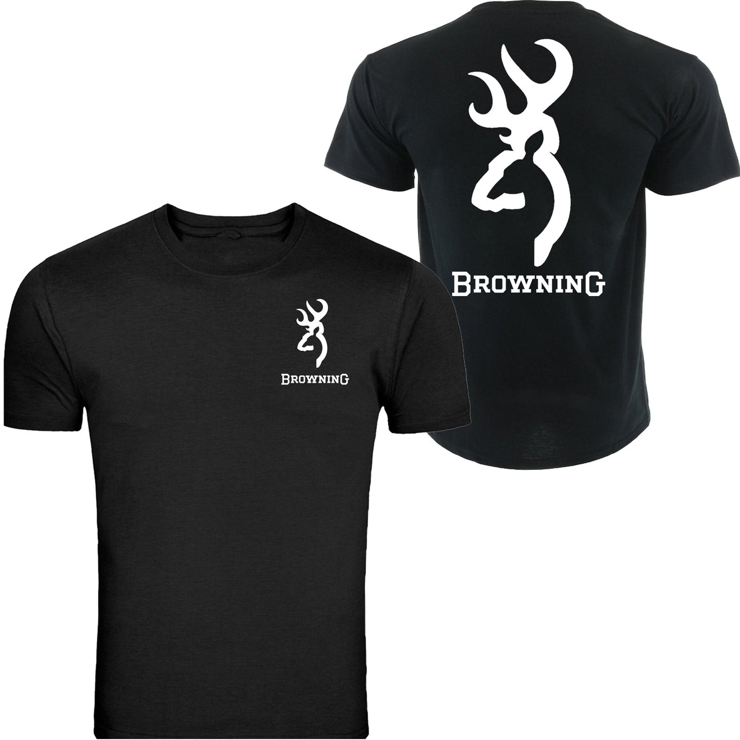 Browning Color Big Design Black Front & Back S - 5XL T-Shirt Tee