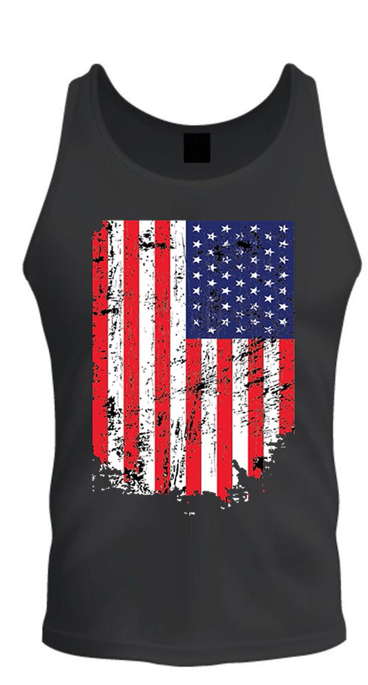 Usa Flag Black Tee S -2XL Black Tank Top