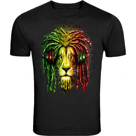 Bob Marley Lion Rasta Jamaica 1945 Rasta Leaf TEE Zion T-Shirt Tee