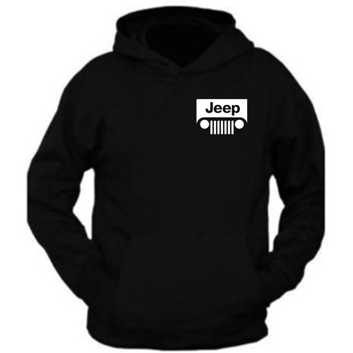 White Jeep tee /// Black Hoodie // S-2XL /// 4x4 /// Off Road Black Hoodie Hooded Sweatshirt