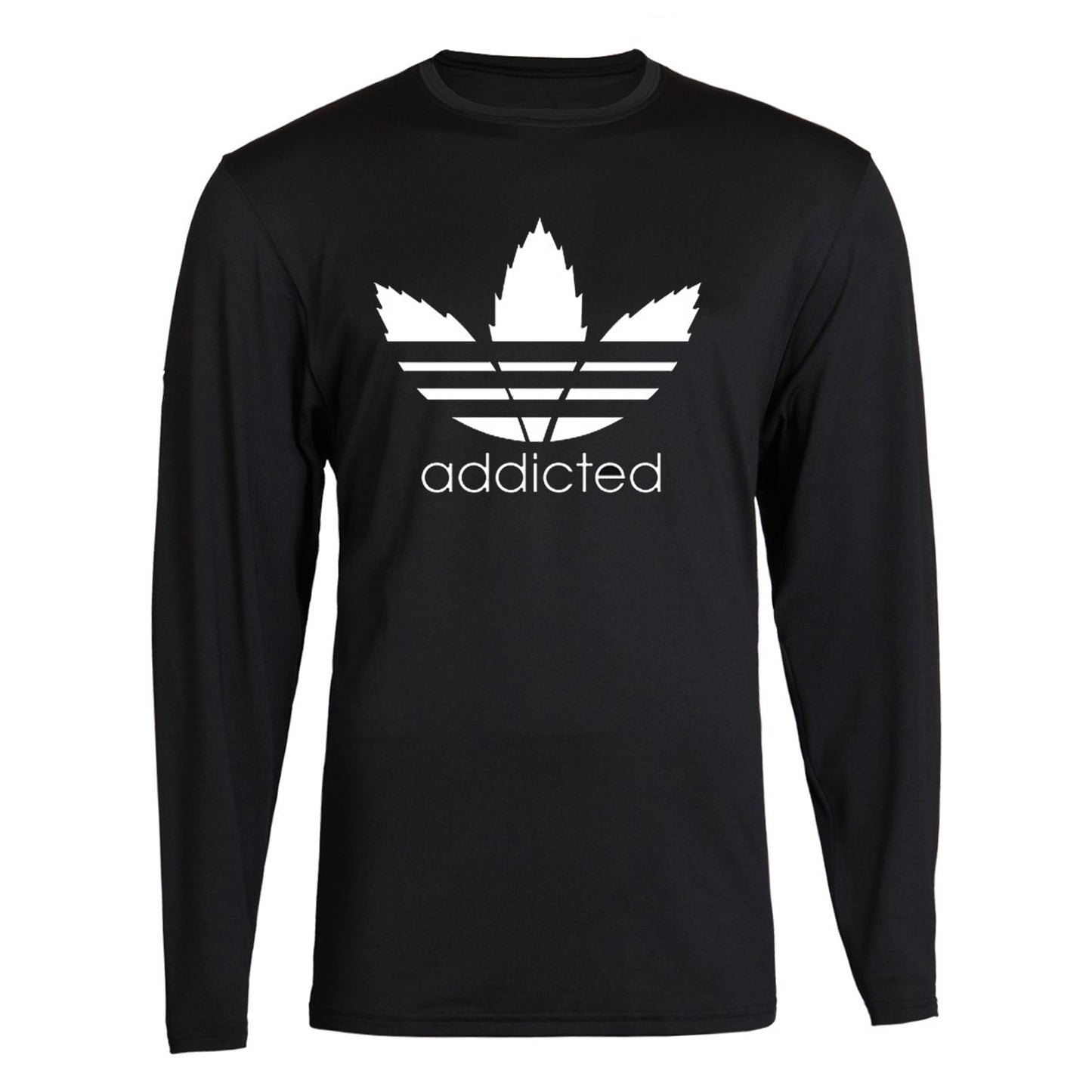 Addicted Tee Weed Blunt Kush Dope Swag Marijuana Shirt Flag Unisex Black  S - 2XL Black Long Sleeve tee