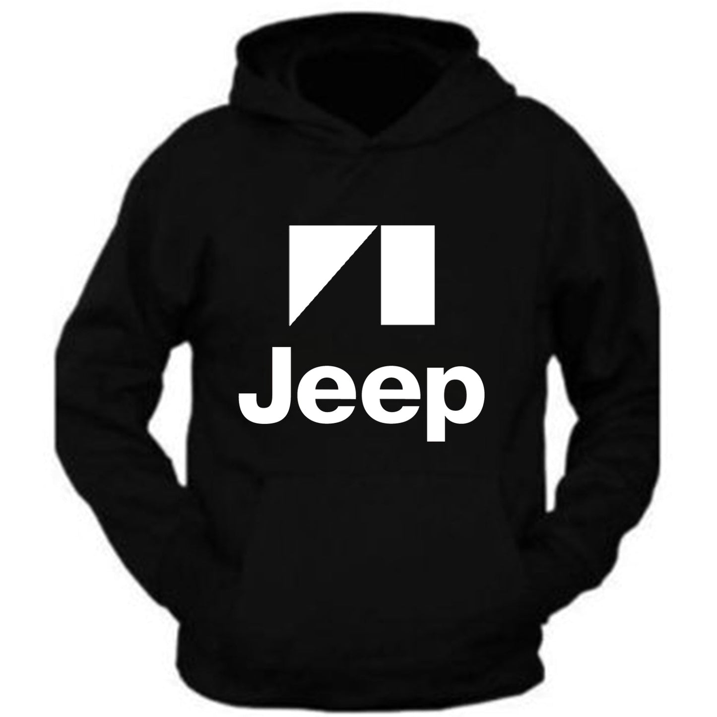 White Jeep tee /// Black Hoodie // S-2XL /// 4x4 /// Off Road Black Hoodie Hooded Sweatshirt