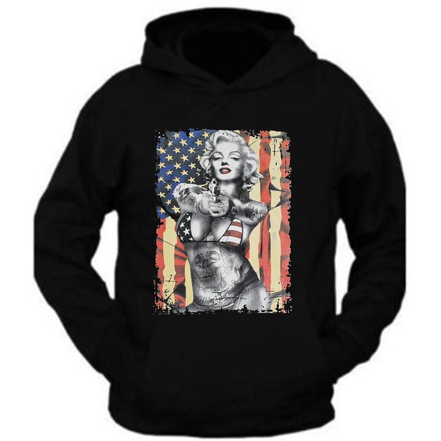 marilyn monroe Usa Flag Hoodie Sweatshirt