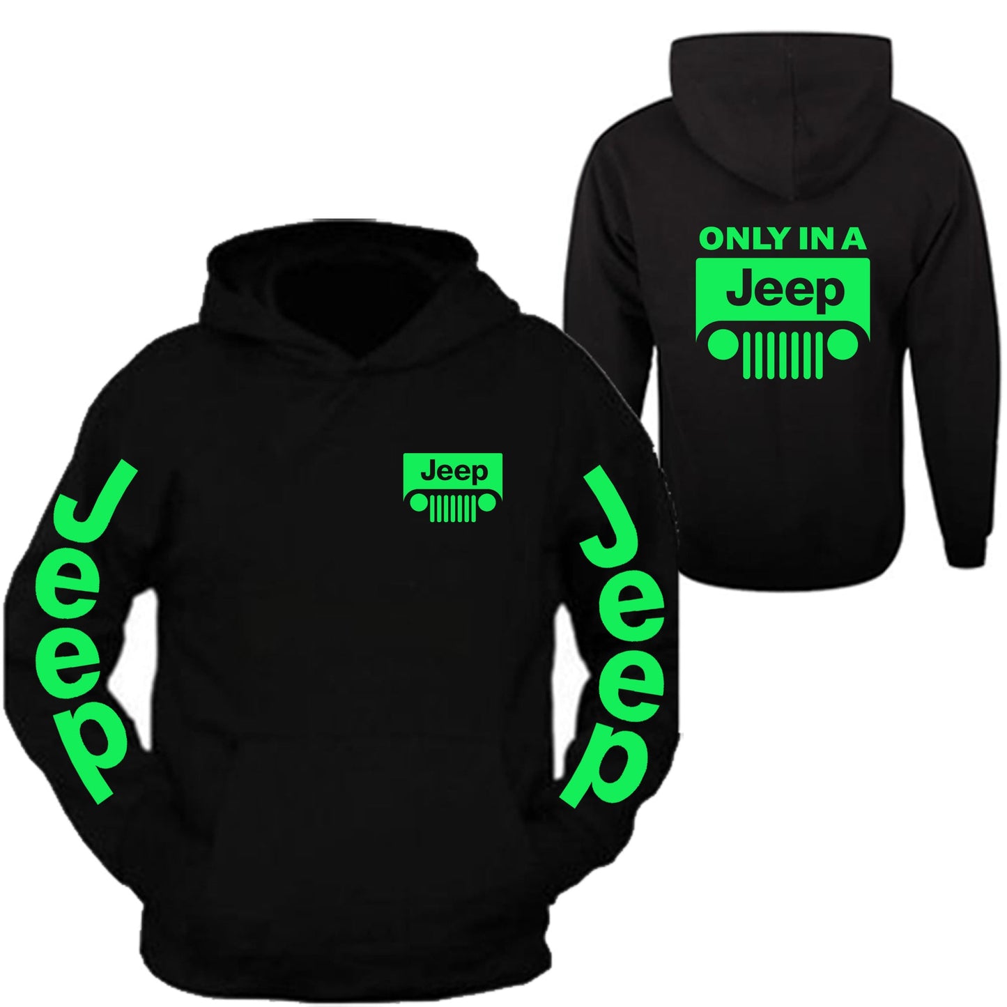 Jeep Sweatshirt Jeep Only In a Jeep S - 2XL  4x4 Off Road Hoodie Sweatshirt (Hoodie)