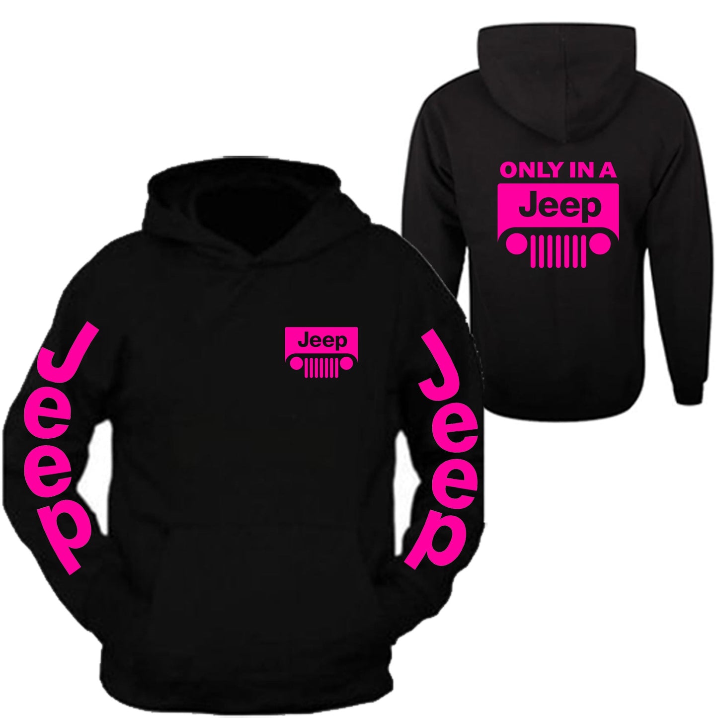 Jeep Sweatshirt Jeep Only In a Jeep S - 2XL  4x4 Off Road Hoodie Sweatshirt (Hoodie)