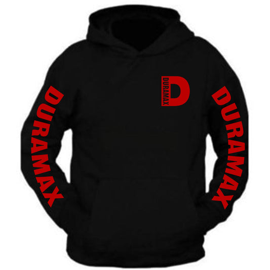 Duramax Red Pocket Design Color Black Hoodie Hooded Sweatshirt