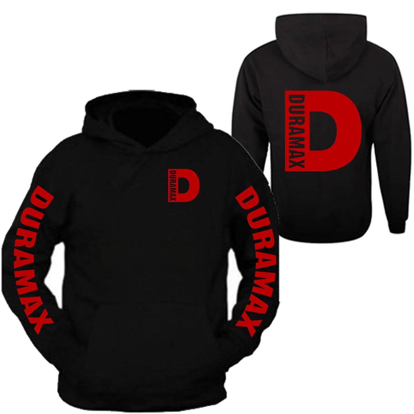 Duramax Red Big Design Color Black Hoodie Hooded Sweatshirt