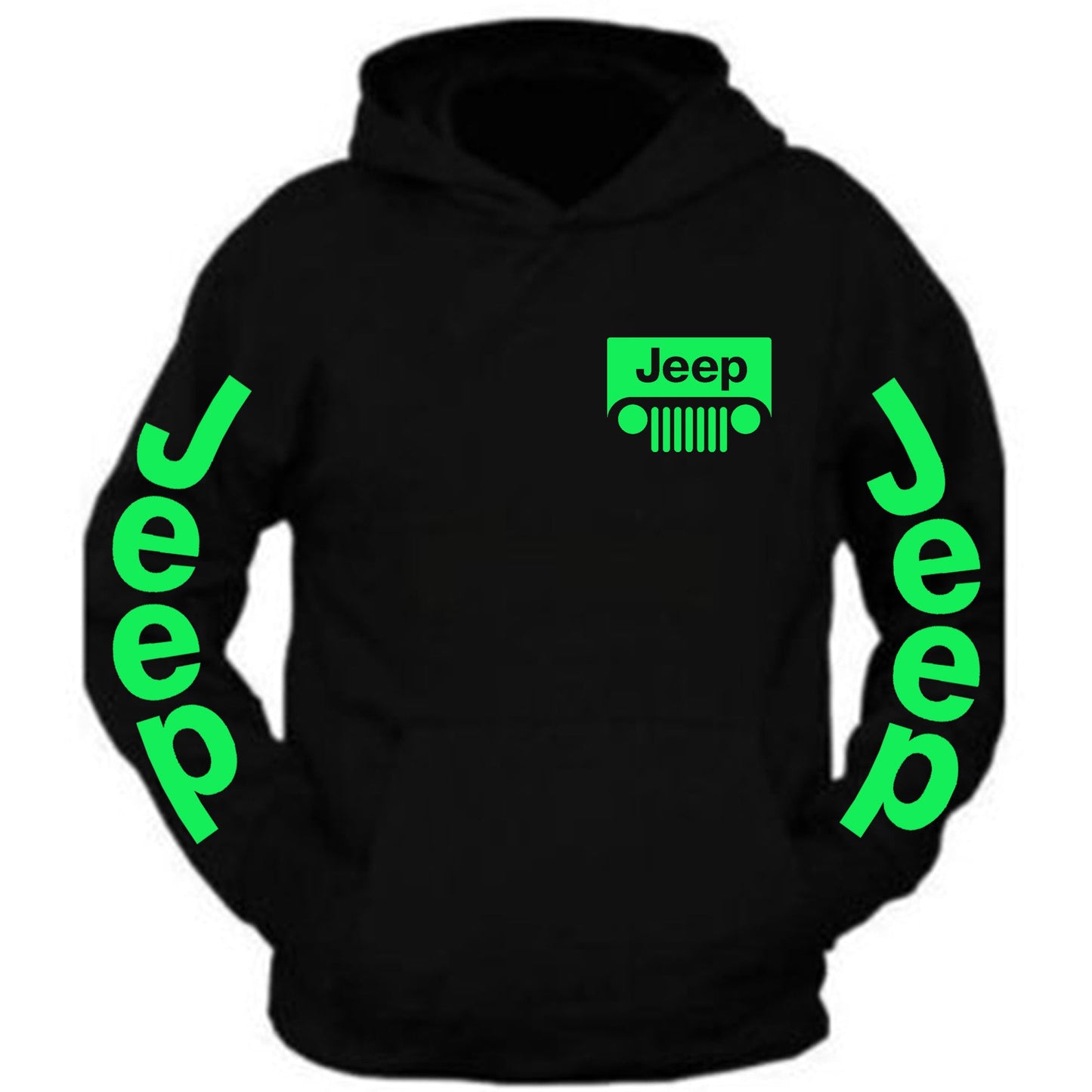 Jeep Hooded Sweatshirt /// Neon Green Hoodie // S-2XL /// 4x4 /// Off Road