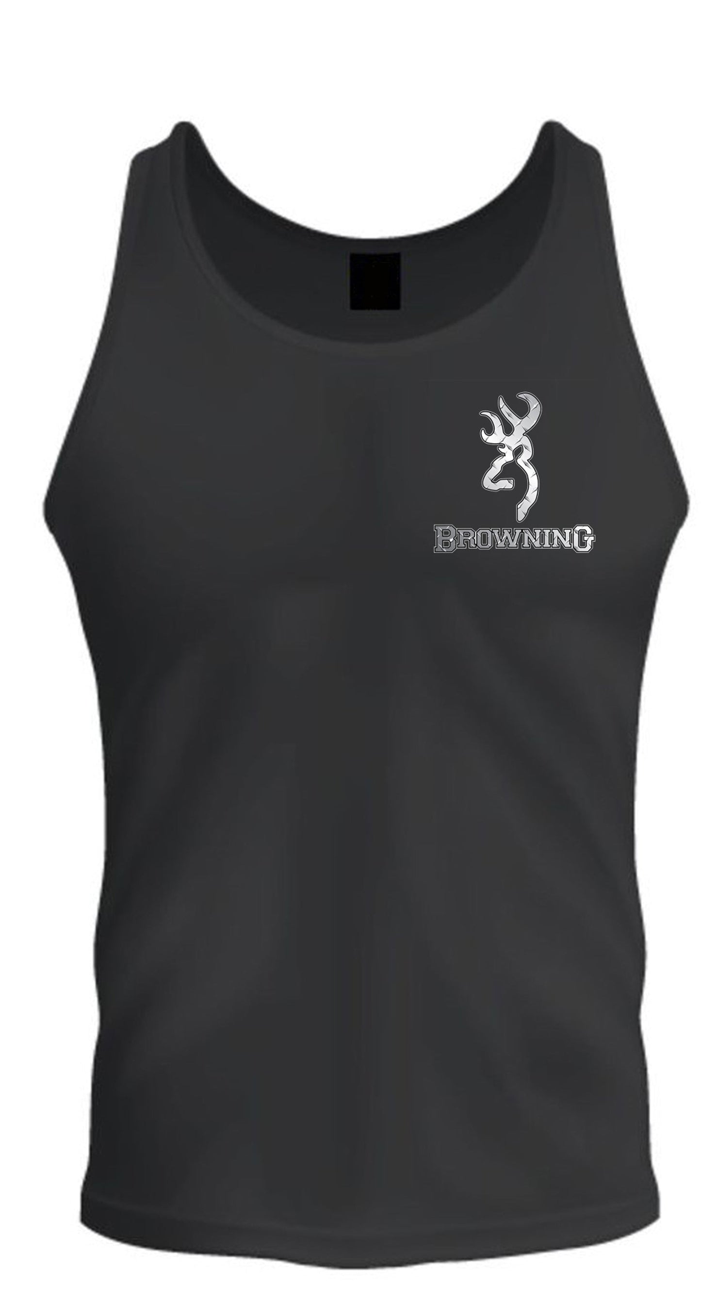 Silver Browning Pocket Design Black Unisex Tee Tank Top S-2XL