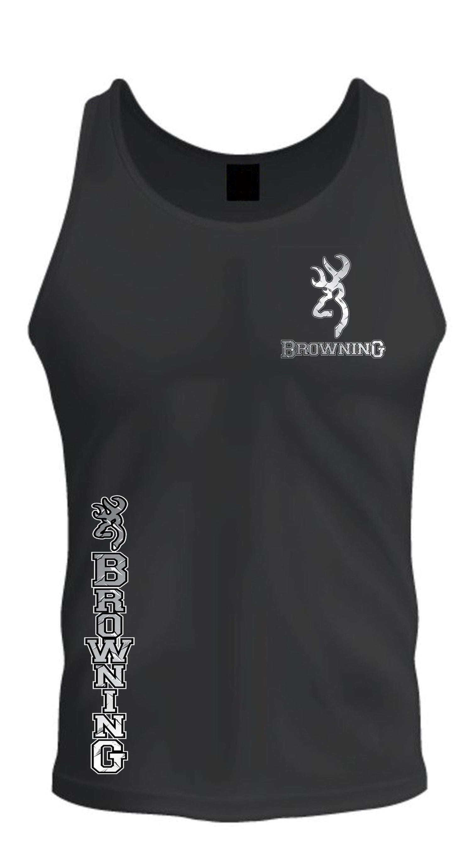 Silver Browning Pocket Design Black Unisex Tee Tank Top S-2XL