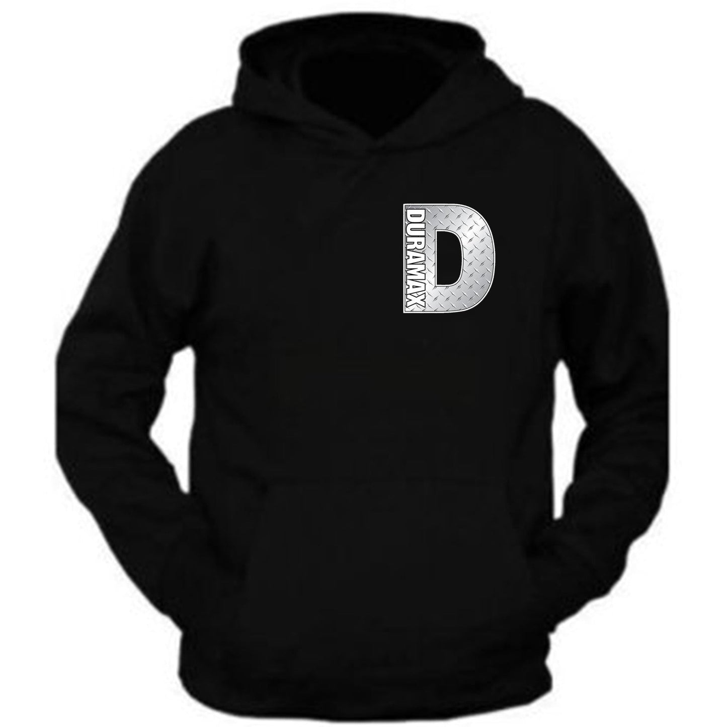 Silver Metal Chrome  Pocket D Duramax Hoodie Sweatshirt