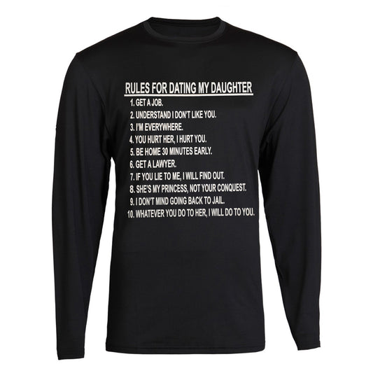 Father's Day Gift for Dad Shirt Rules for Dating My Daughter Long Sleeve Tee