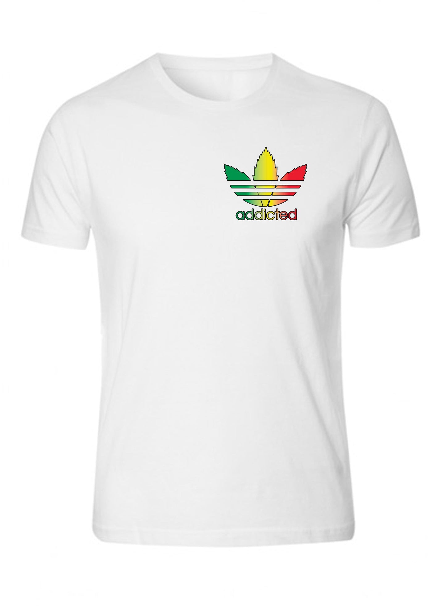 Addicted Rasta bob Color Tee S - 5XL Black T-shirt tee the back is plain