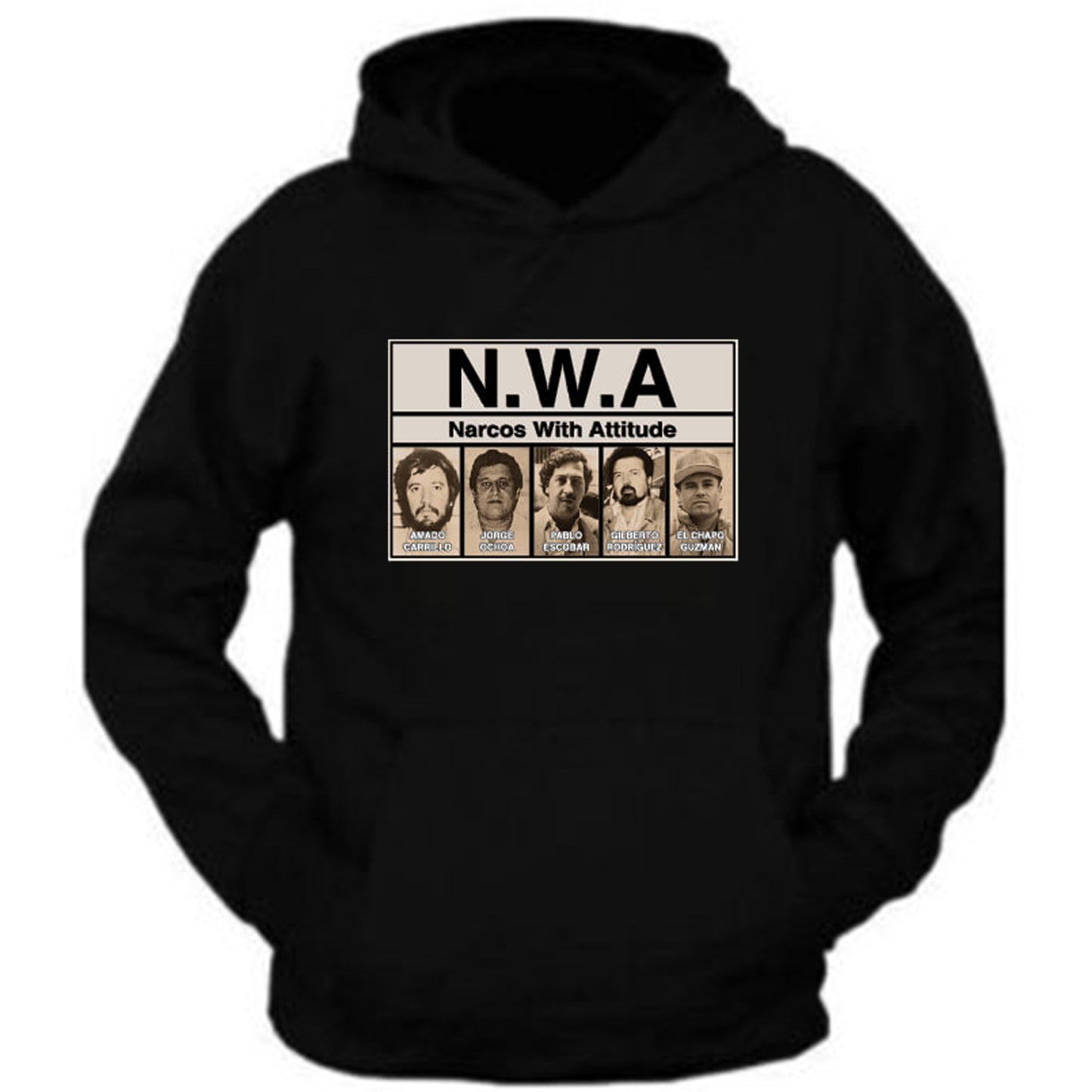 NWA Narcos Hoodie Pablo Escobar Mens Tee Plata o Plomo Columbian Drug Lord Medellin S-5XL