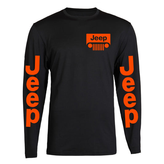 Orange Jeep S - 2XL 4x4 Off Road Long Sleeve Tee