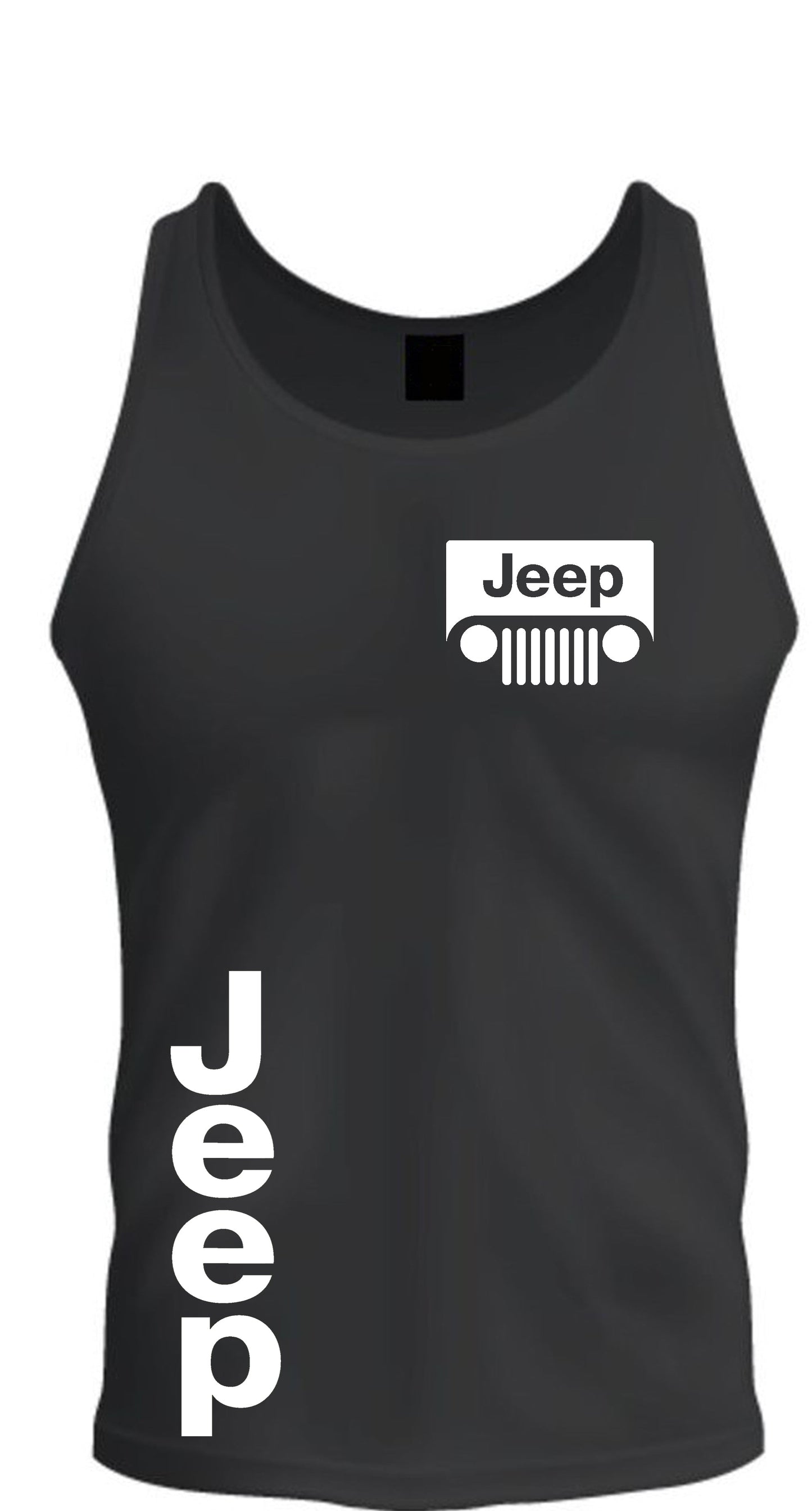 White Jeep Tee Tank Top