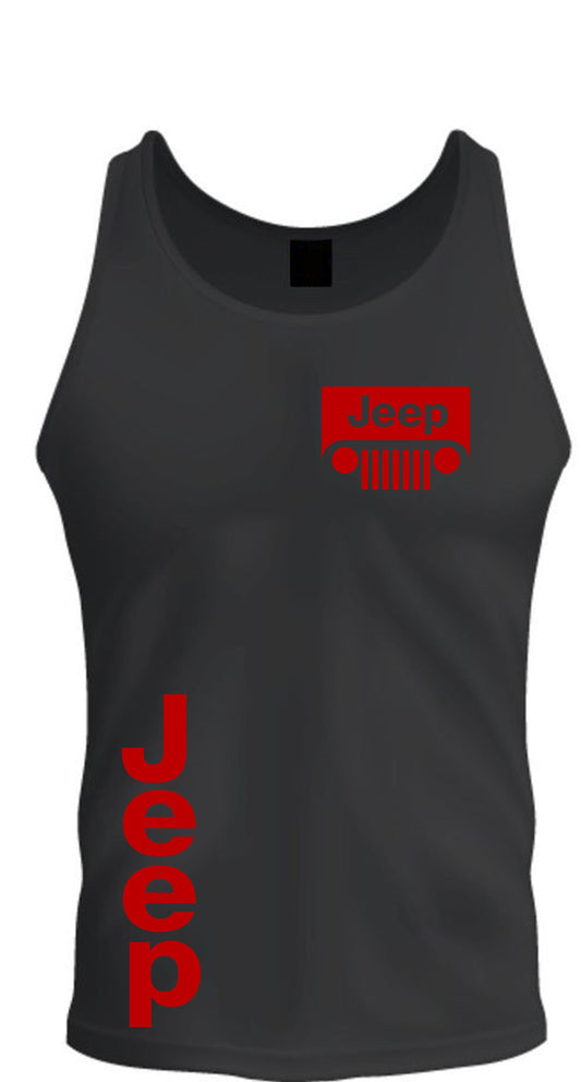 Red Jeep Tee Tank Top