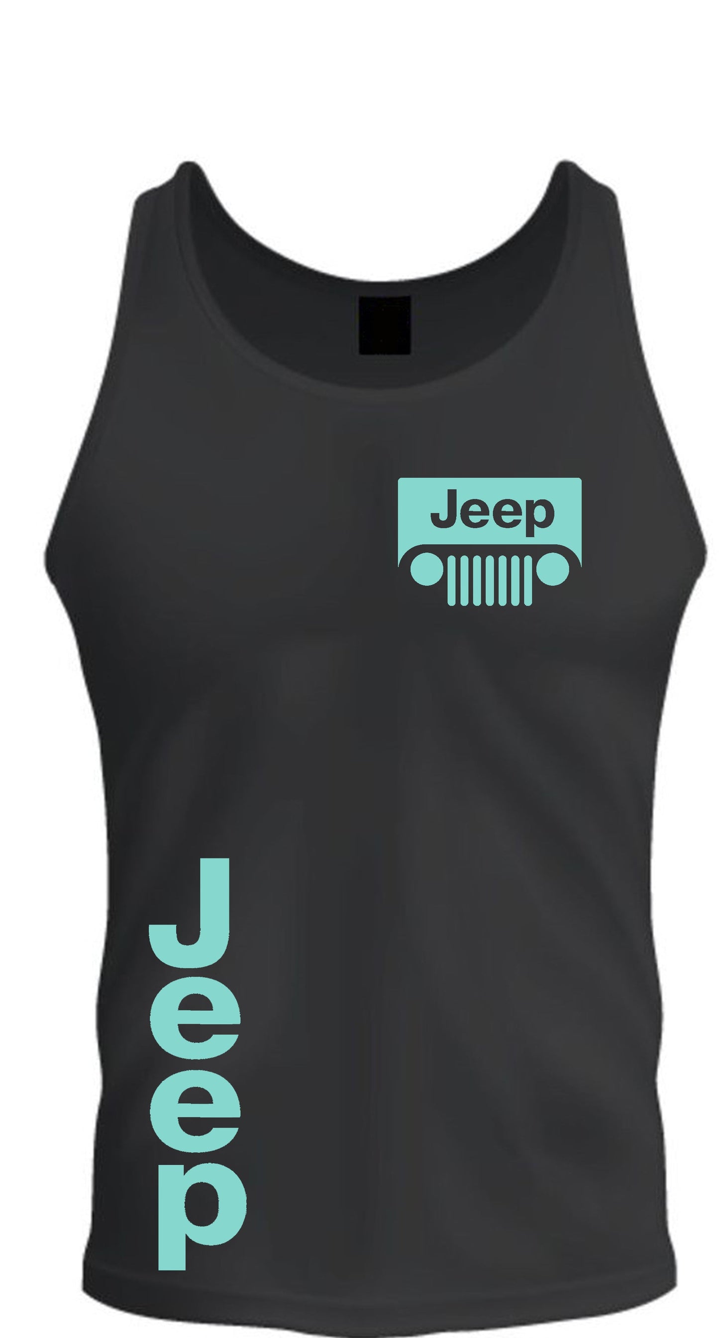 Mint Green Jeep Tee Tank Top