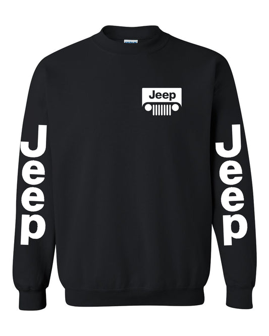 Jeep Sweatshirt /// White jeep // S-5XL /// 4x4 /// Off Road Unisex Crewneck Sweatshirt Tee