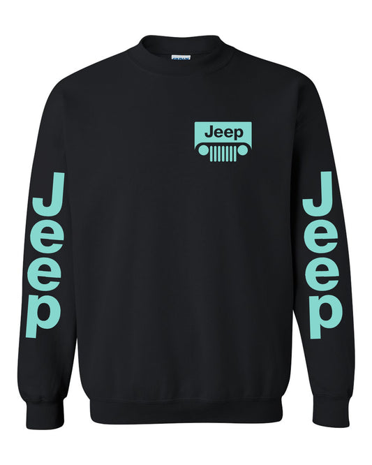 Jeep Sweatshirt /// Mint Green jeep // S-5XL /// 4x4 /// Off Road Unisex Crewneck Sweatshirt Tee