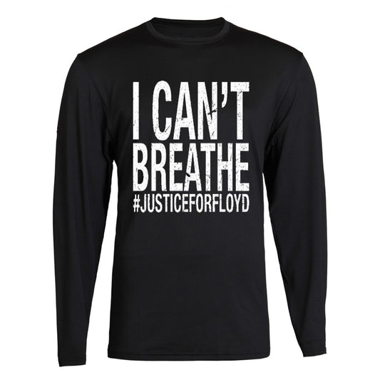 I CANT BREATHE #JUSTICEFORGEORGEFLOYD black Lives matter support S - 2XL Black Long Sleeve tee