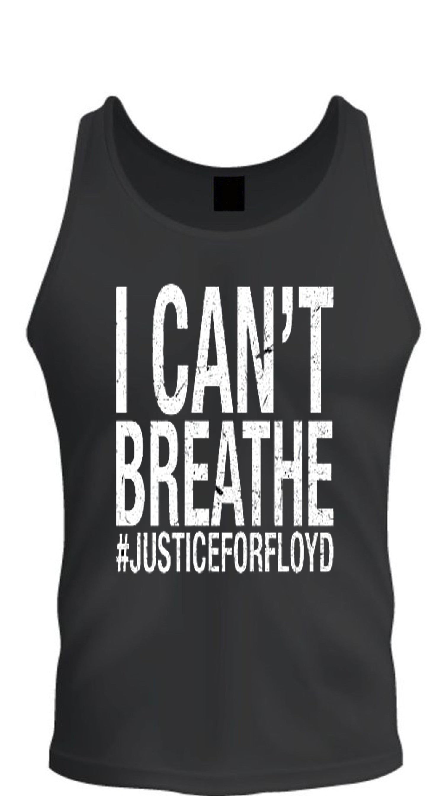 I CANT BREATHE #JUSTICEFORGEORGEFLOYD black Lives matter support S -2XL Black Tank Top