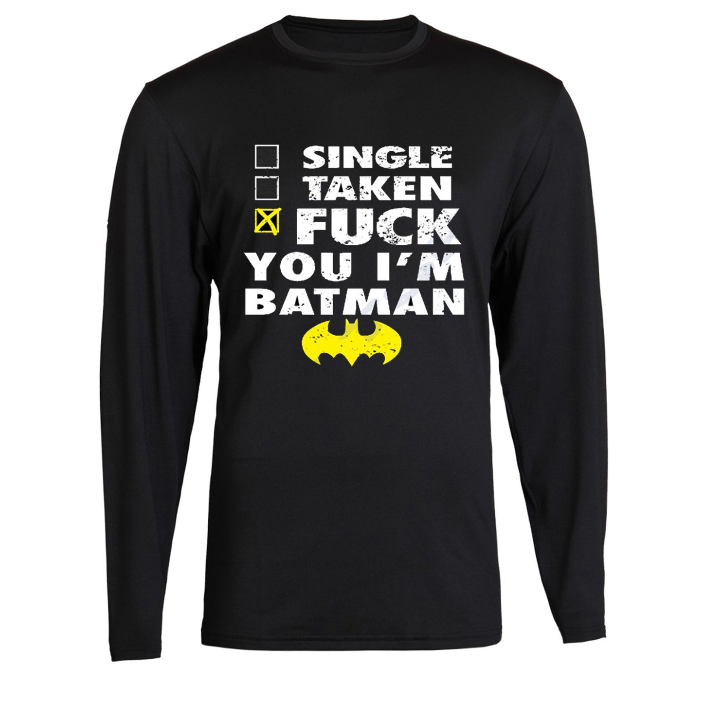 Batman Classic Logo All Sizes Unisex Long Sleeve S - 2XL Black Long Sleeve tee