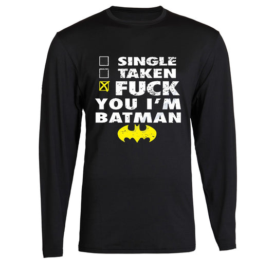 Batman Classic Logo All Sizes Unisex Long Sleeve S - 2XL Black Long Sleeve tee